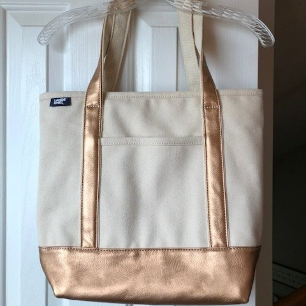 Lands End Zippered Canvas Tote